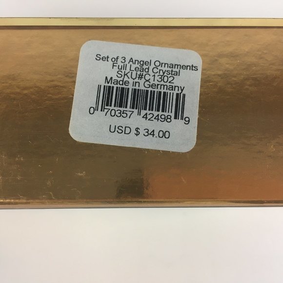 Gorham Set of 3 Angel Ornaments Full Crystal Germany - Picture 6 of 7